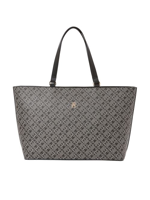 Cartera tote con estampado de monograma