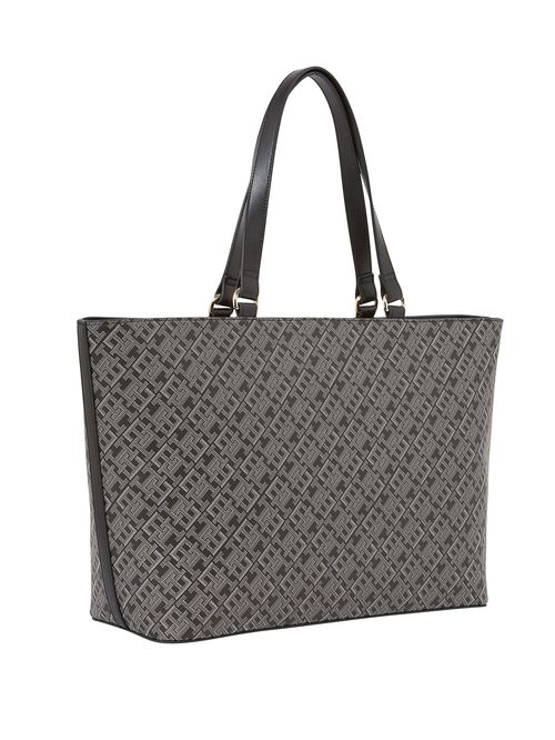 Cartera tote con estampado de monograma