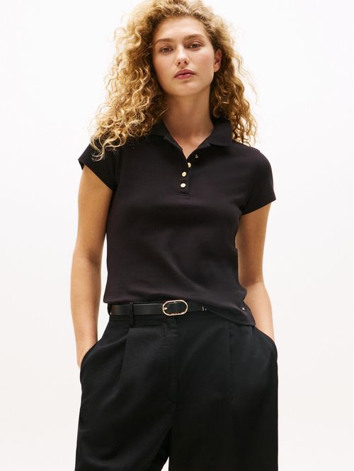 Polo de corte slim con botones dorados