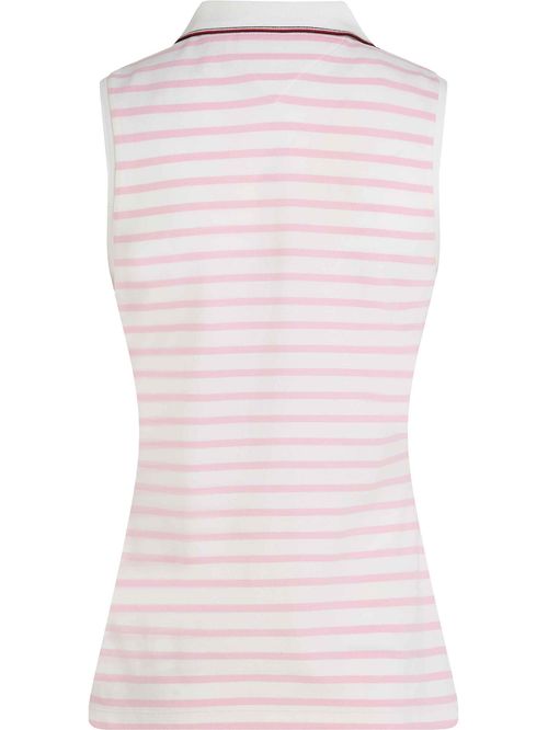 Polo sin mangas de corte slim con diseño de rayas