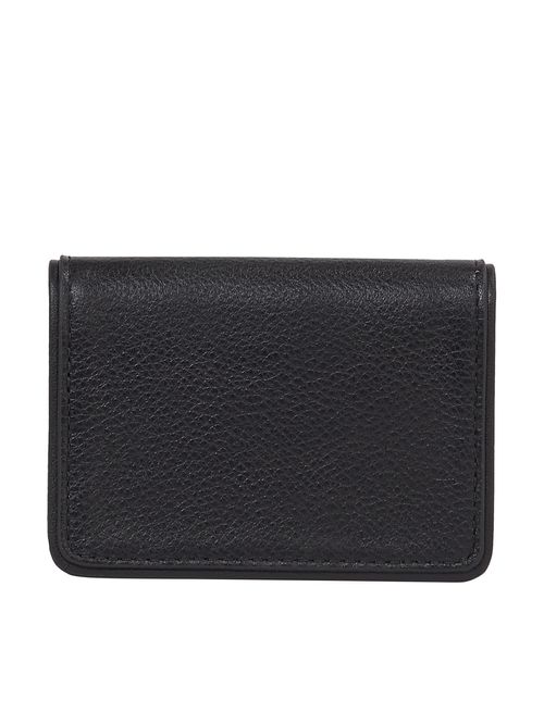 Tarjetero de piel con compartimento principal