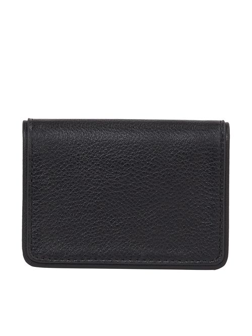 Tarjetero de piel con compartimento principal