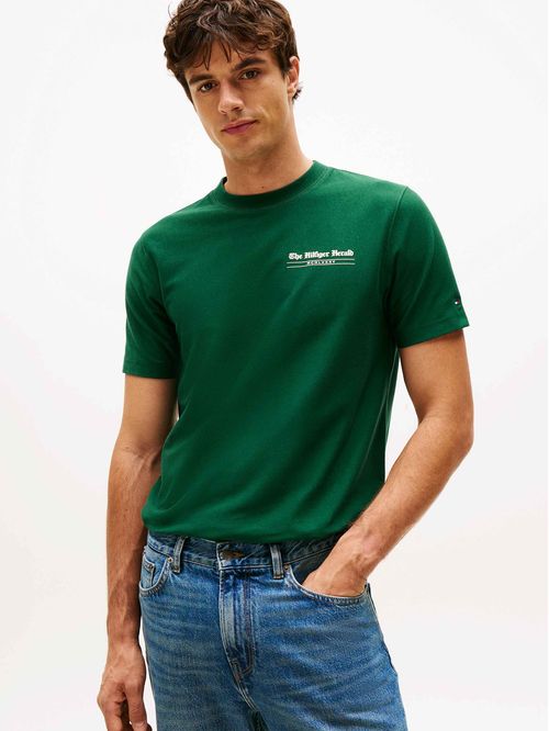 T-shirt de cuello redondo con logo trasero