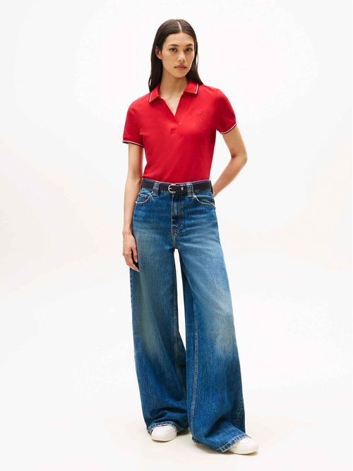 Polo 1985 de corte slim con ribetes