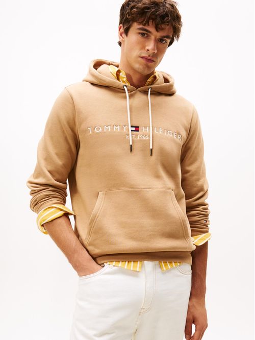 Sweater con hoodie y logo bordado
